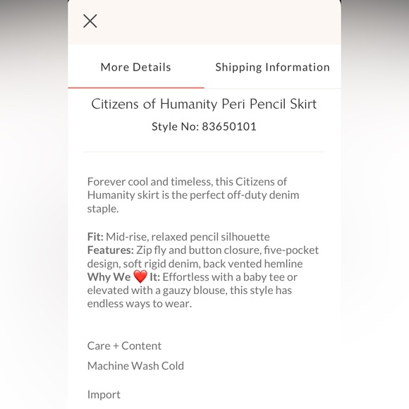 CITIZENS OF HUMANITY free people
Daru Peri maxi denim Pencil Skirt 28 NW - Picture 13 of 13